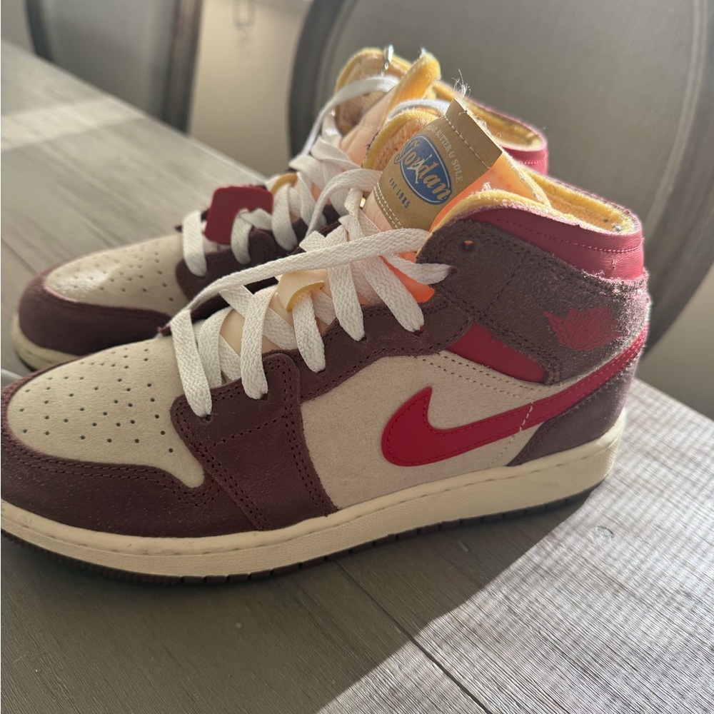 Jordan Kids Red and Cream Sneakers